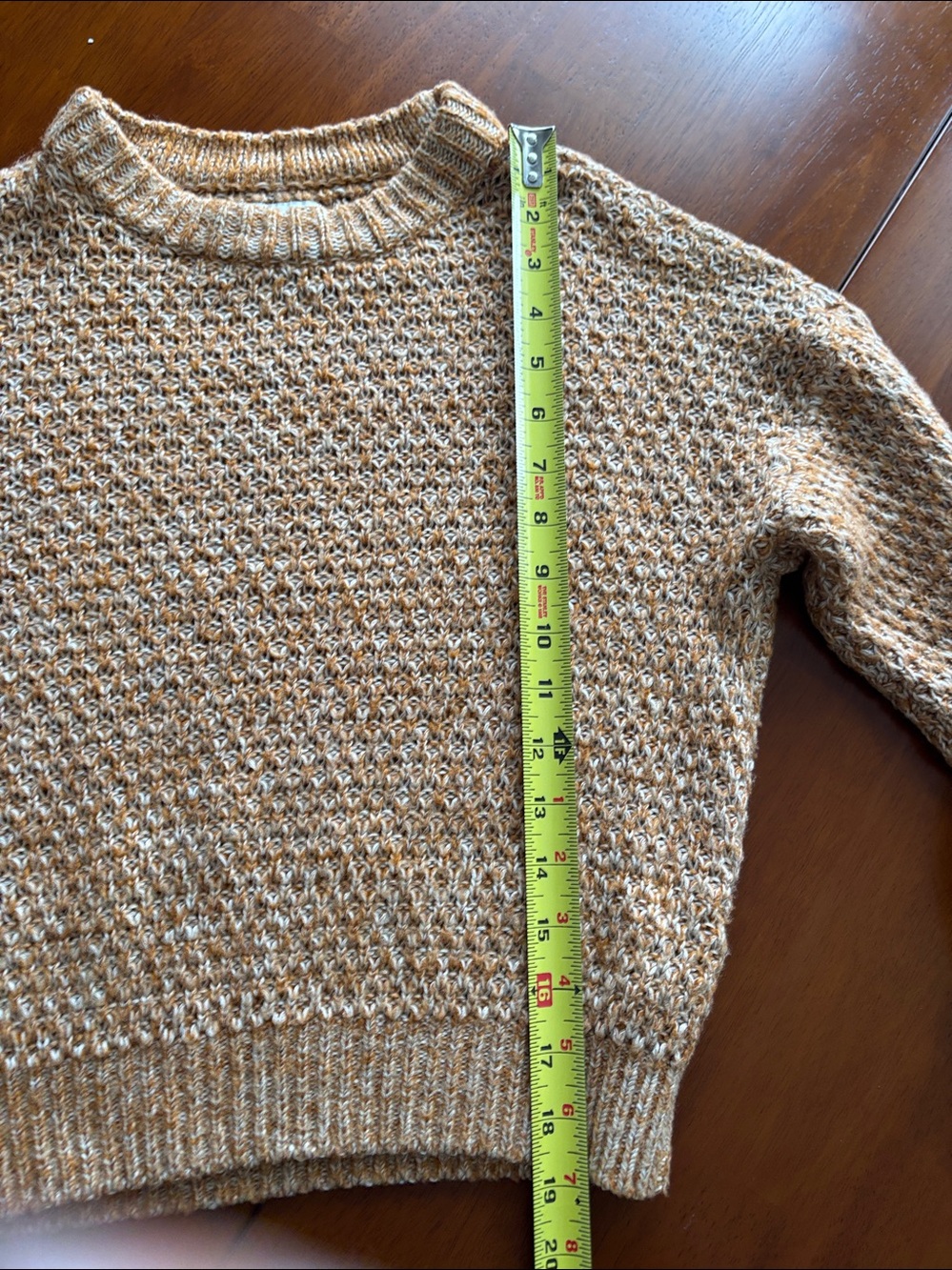 Abercrombie & Fitch Women’s XXS Rust Beige Tweed Knit Crewneck Sweater - Picture 6 of 8